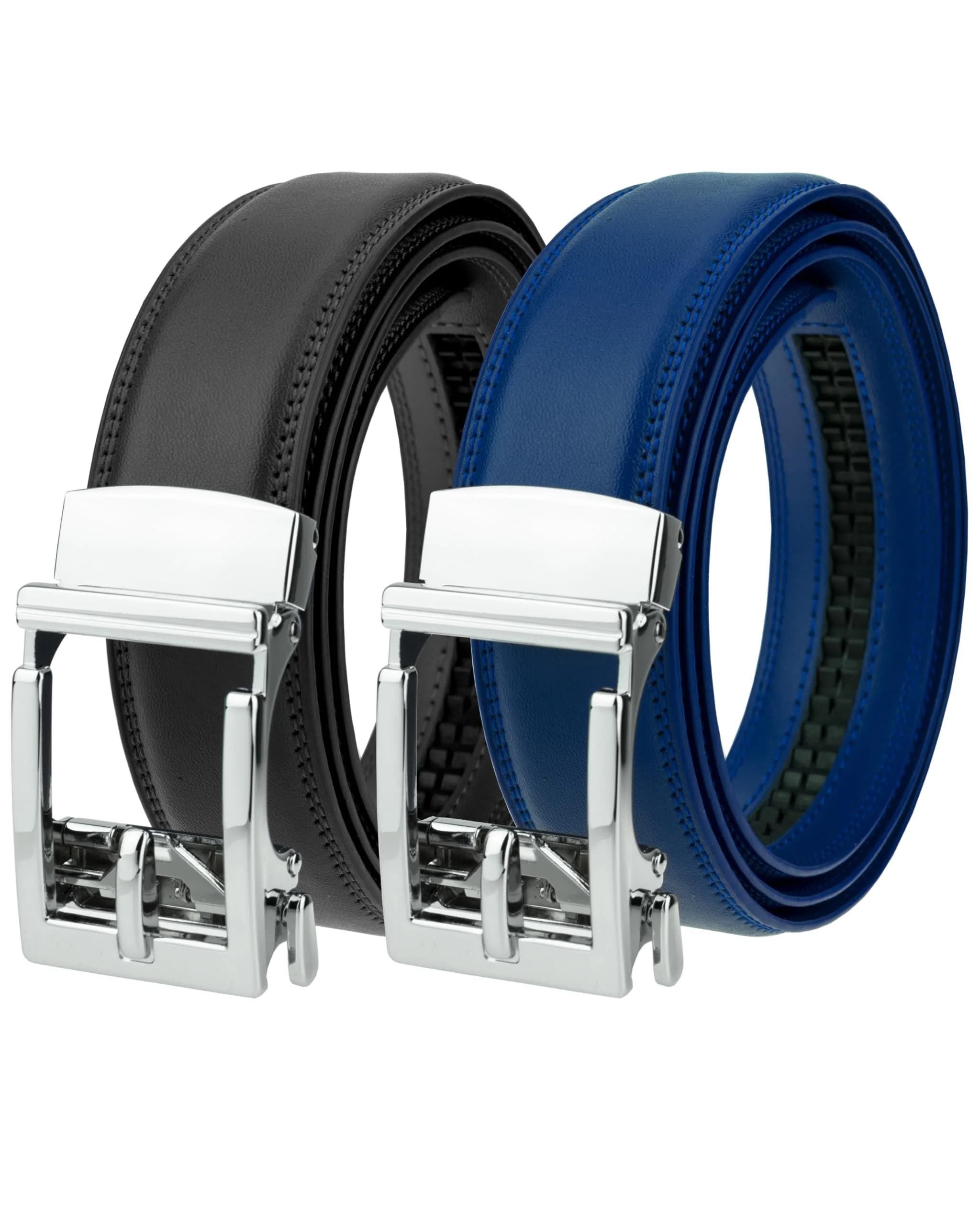 Gelante Ratchet Belt for men, Leather 1.3'' Adjustable Trim to Fit Dress Belt Black Royal | Precise Fit & Removable Buckle