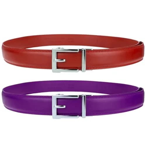 Gelante Ratchet Belt for Men, Leather 1.3'' Adjustable Trim to Fit Dress Belt G806 Purple Red 2-Pack | Precise Fit & Easy Use thumbnail 3