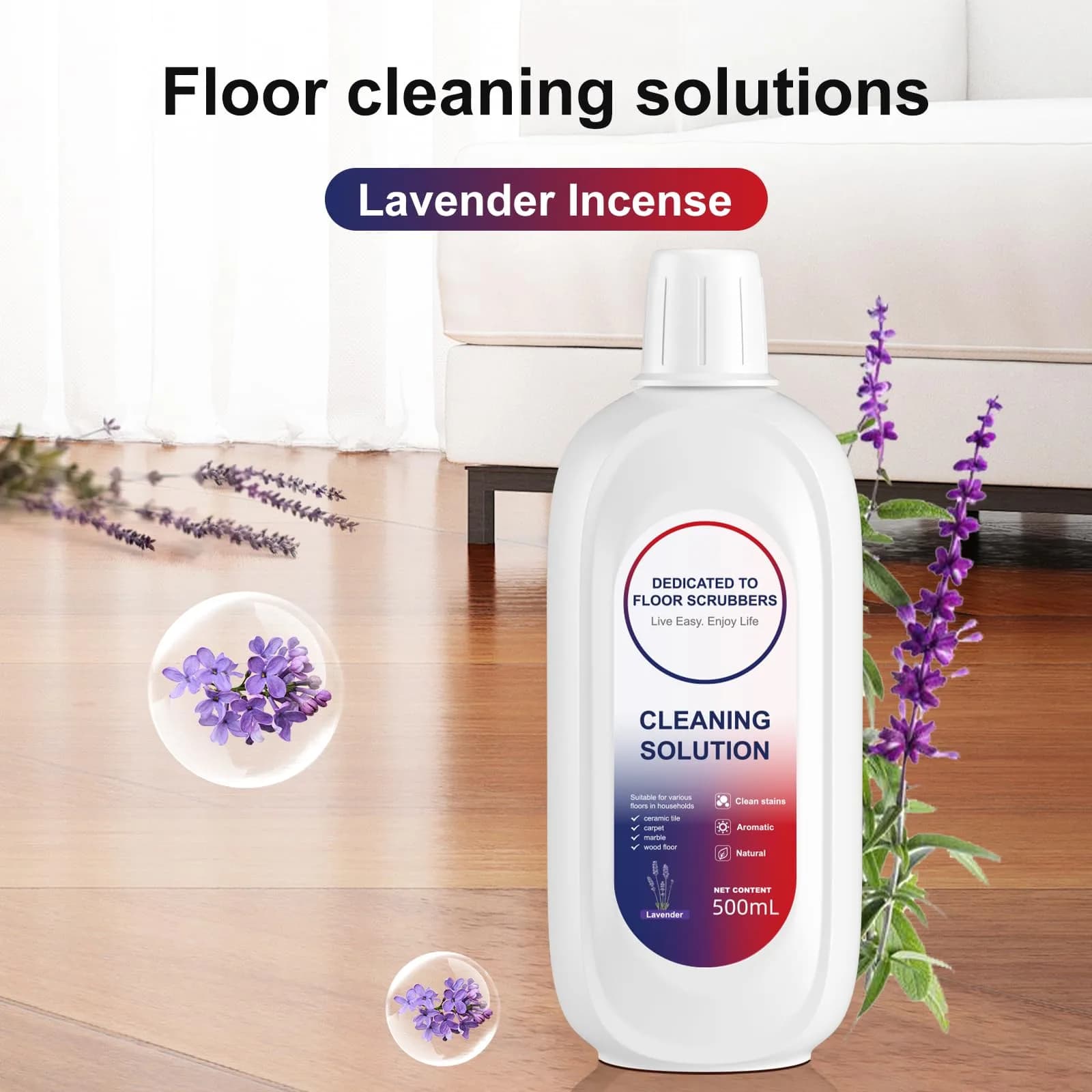 Nukisa Lavender Scent Floor Cleaning Solution 1L (35.27 Fl Oz) | Concentrated Formula for Tineco Vacuums - view 2