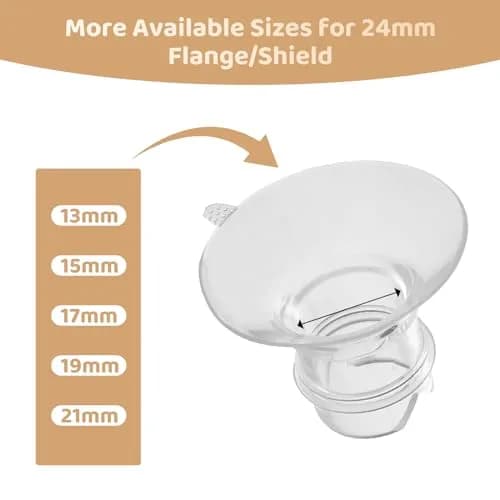 Suniceme 17mm Flange Inserts for 24mm Shields | BPA-Free Silicone, 4-Pack thumbnail 2