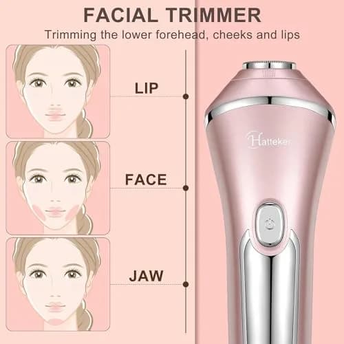 Hatteker 3-in-1 Lady Shaver & Epilator Kit 100 Min Runtime | Painless Waterproof USB Rechargeable thumbnail 4