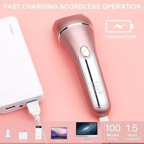 Hatteker 3-in-1 Lady Shaver & Epilator Kit 100 Min Runtime | Painless Waterproof USB Rechargeable thumbnail 5