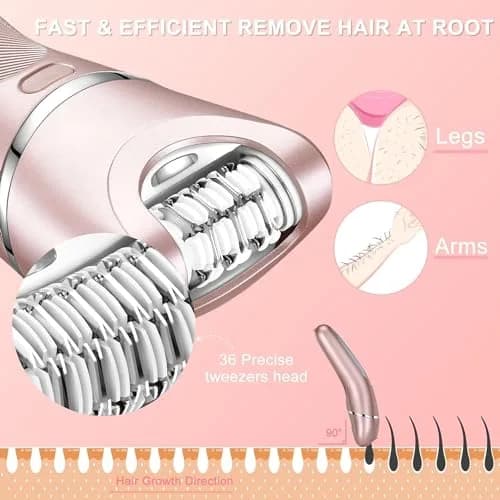 Hatteker 3-in-1 Lady Shaver & Epilator Kit 100 Min Runtime | Painless Waterproof USB Rechargeable thumbnail 2