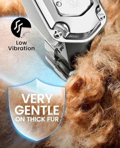 oneisall Professional Dog Grooming Clippers for Thick Hair | Low Noise, Rechargeable, Stainless Steel Blades thumbnail 7