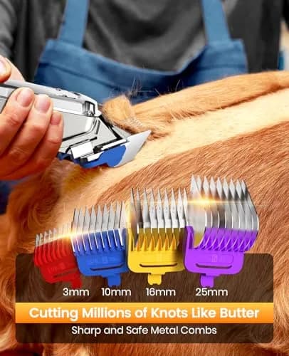 oneisall Professional Dog Grooming Clippers for Thick Hair | Low Noise, Rechargeable, Stainless Steel Blades thumbnail 2