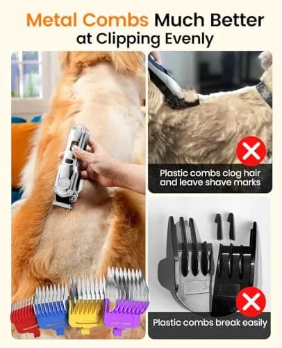 oneisall Professional Dog Grooming Clippers for Thick Hair | Low Noise, Rechargeable, Stainless Steel Blades thumbnail 3