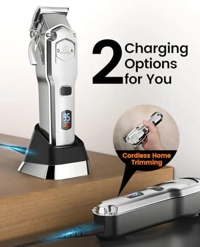 oneisall Professional Dog Grooming Clippers for Thick Hair | Low Noise, Rechargeable, Stainless Steel Blades thumbnail 4