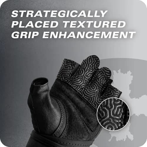 Harbinger Pro Wristwrap Gloves 3.0 - Enhanced Grip, Superior Wrist Support, Breathable Lycra, Leather Palm, Half-Finger Design, Large | Weightlifting & Gym Accessory thumbnail 6