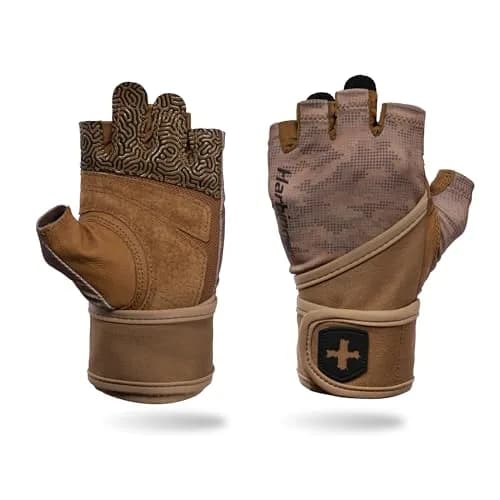 Harbinger Pro Wristwrap Gloves 3.0 - Enhanced Grip, Superior Wrist Support, Breathable Lycra, Leather Palm, Half-Finger Design, Large | Weightlifting & Gym Accessory thumbnail 1
