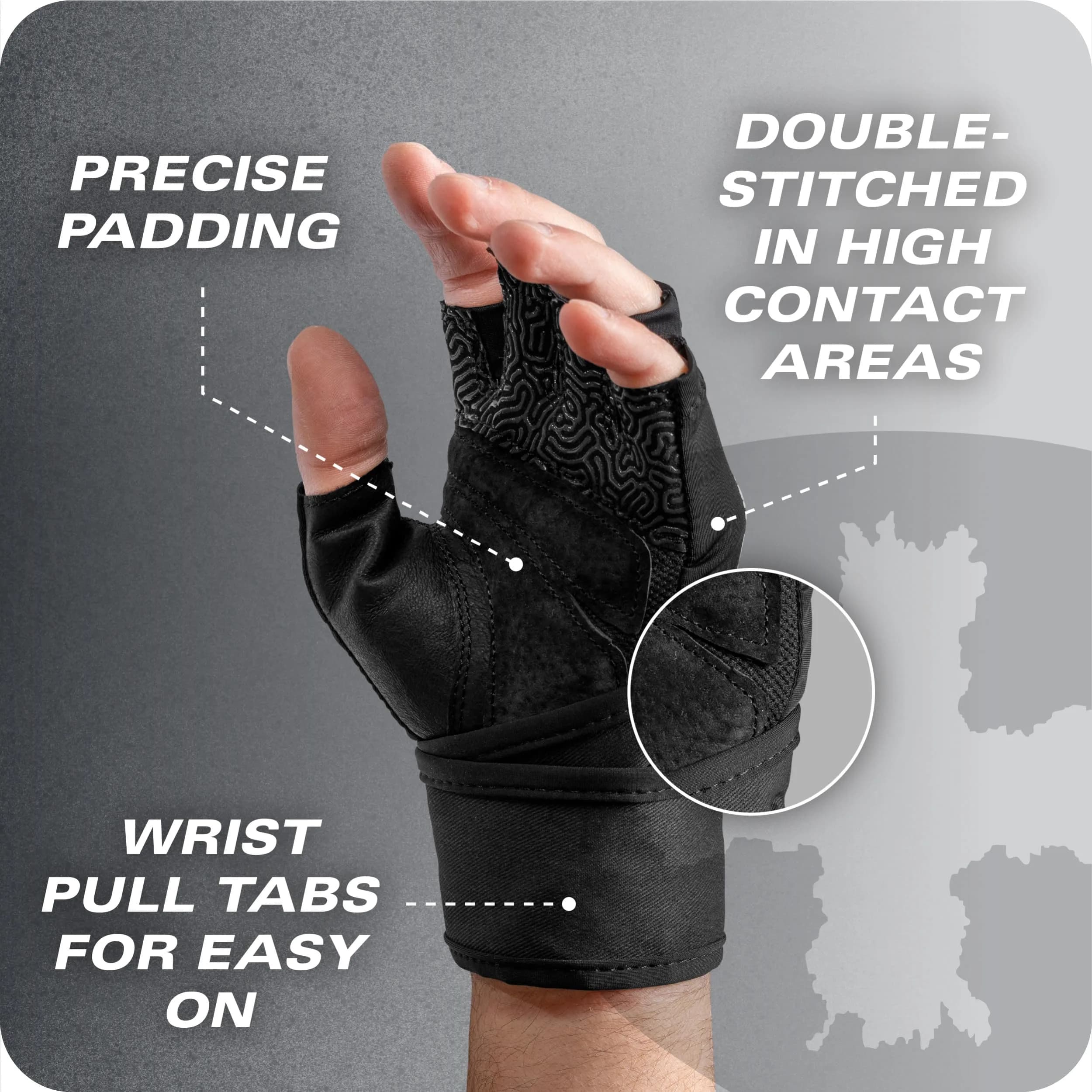Harbinger Pro Wristwrap Gloves 3.0 - Enhanced Grip, Superior Wrist Support, Breathable Lycra, Leather Palm, Half-Finger Design, Large | Weightlifting & Gym Accessory - view 9