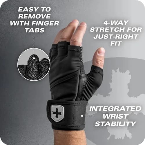 Harbinger Pro Wristwrap Gloves 3.0 X-Large Black | Enhanced Grip & Superior Wrist Support thumbnail 8