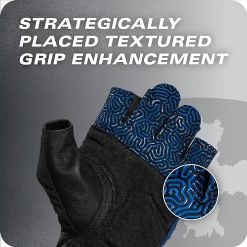 Harbinger Training Grip Wrist Wrap Gloves - Blue, Large | Enhanced Grip & Wrist Support thumbnail 4