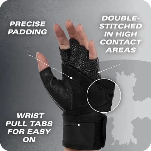 Harbinger Pro Wristwrap Gloves 3.0 Large | Enhanced Grip & Wrist Support for Weightlifting thumbnail 9