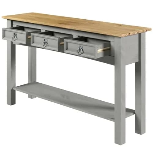 American Furniture Classics Cottage Gray Wood Hall Table Console | Farmhouse Style, Solid Pine, 47.99x12.64x28.82 inches thumbnail 5