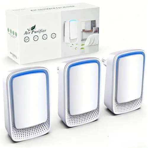 JOSTART Air Ionizers for Home 3 Pack | Filterless Negative Ion Generator, Quiet, Odor & Smoke Eliminator, Portable, White (3 pcs, 220V, 2W) thumbnail 1