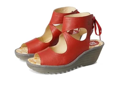 Fly London Yulp571fly Sandal Wedge Heel 10.5/11 | Unique Back-Lace Design, Leather Upper, Rubber Sole thumbnail 1