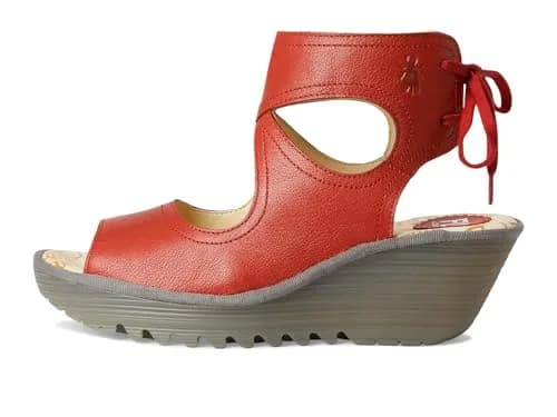 Fly London Yulp571fly Sandal Wedge Heel 10.5/11 | Unique Back-Lace Design, Leather Upper, Rubber Sole thumbnail 4