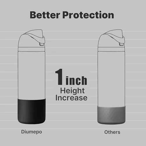 Diumepo Silicone Boot for Owala 24 oz Water Bottle | Anti-Slip Protective Sleeve for Owala Twist & FreeSip & Flip Stainless Steel Water Bottle, Boot Bottom Base (Black) thumbnail 4