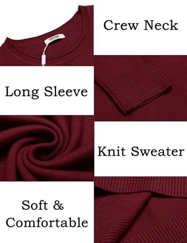 COOFANDY Mens Crew Neck Sweater Long Sleeve Lightweight Knit Pullover | Slim Fit, Soft & Warm in India thumbnail 5