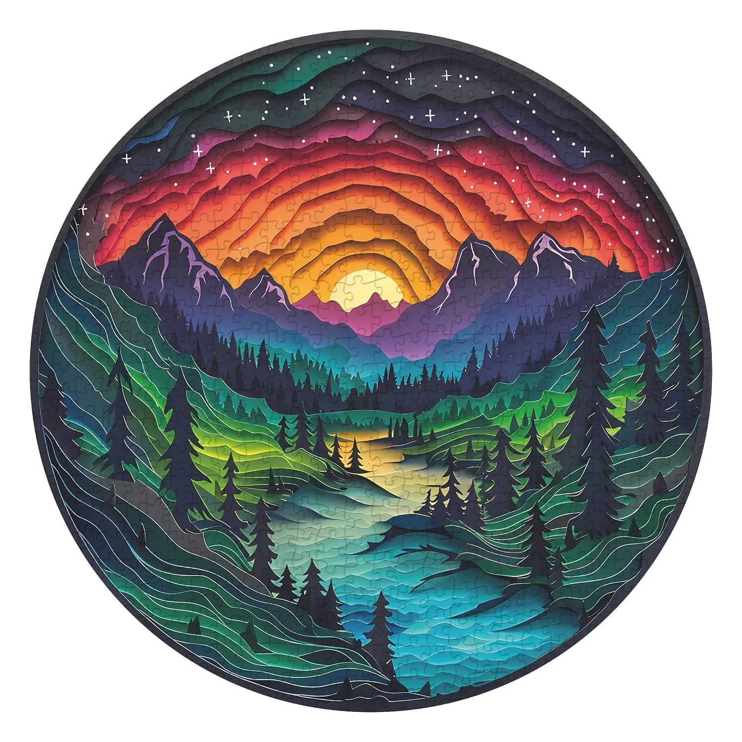 PPuzzling Magic Forest Puzzle 26.6 x 26.6 inches | 1000 Piece Challenging Art Puzzle - main product image