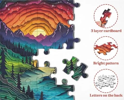 PPuzzling Magic Forest Puzzle 26.6 x 26.6 inches | 1000 Piece Challenging Art Puzzle thumbnail 4
