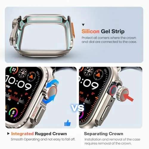 Goton Ultra-Look Metal Case for Apple Watch Series 9/8/7 45mm | Aluminum Alloy Bumper with Ceramic Back thumbnail 5