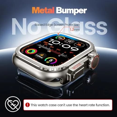 Goton Ultra-Look Metal Case for Apple Watch Series 9/8/7 45mm | Aluminum Alloy Bumper with Ceramic Back thumbnail 3