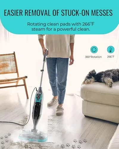 homsis Steam Mop Floor Steamer Scrubber for Hard Surfaces | 266°F Power & Reusable Pads thumbnail 2