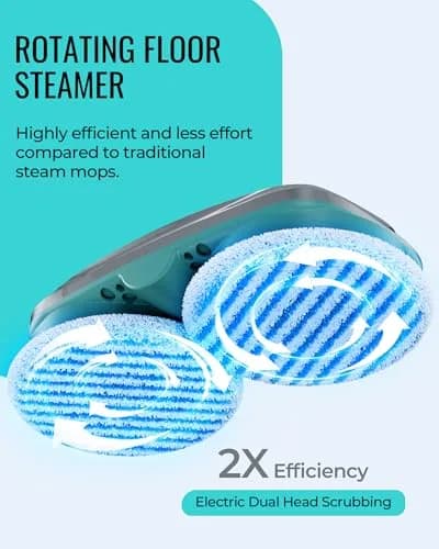 homsis Steam Mop Floor Steamer Scrubber for Hard Surfaces | 266°F Power & Reusable Pads thumbnail 3