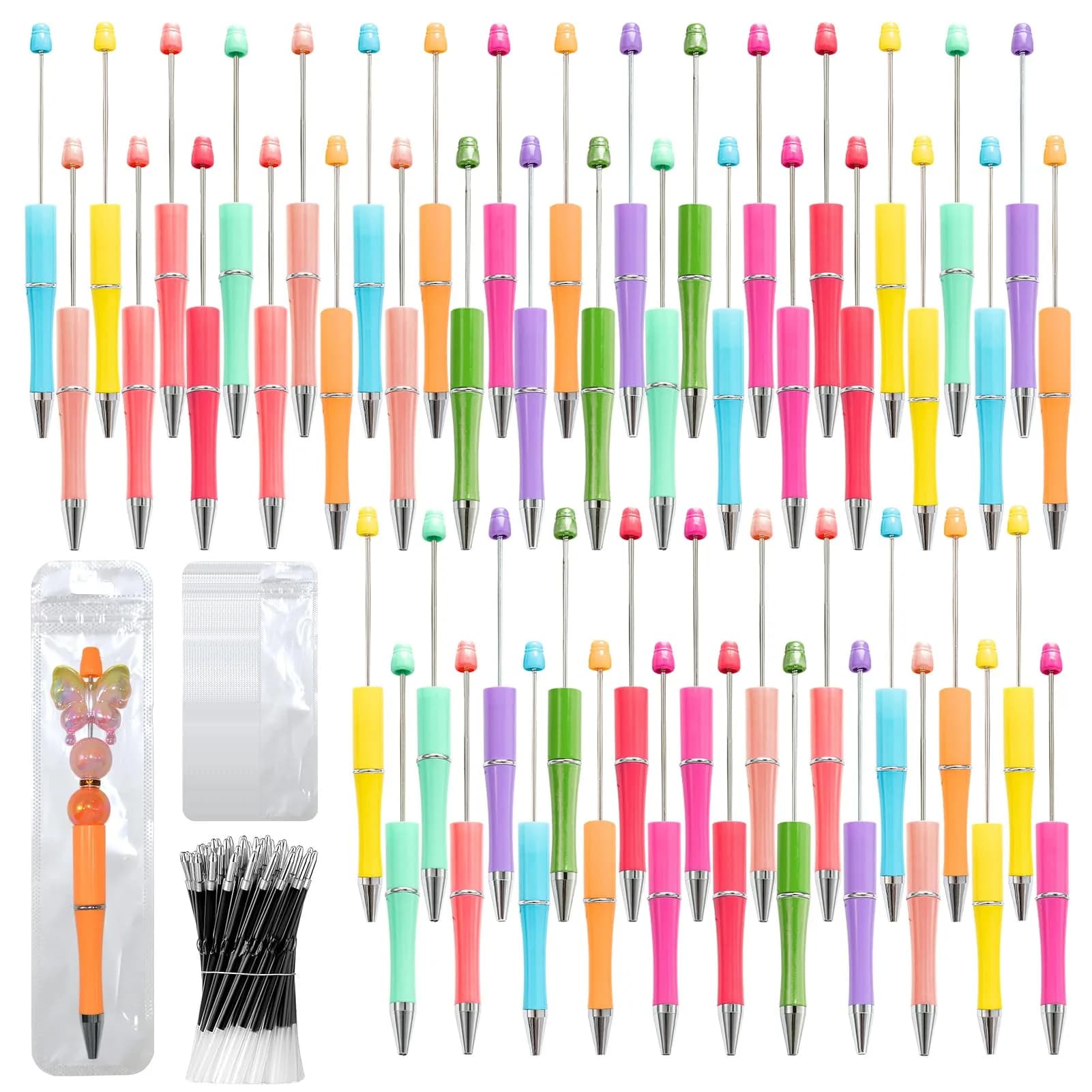 DASTTUIS Beadable Pens Kit 150 Pieces | Creative DIY Craft Set for Students & Teachers — Macaron