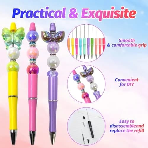 DASTTUIS Beadable Pens Kit 150 Pieces | Creative DIY Craft Set for Students & Teachers thumbnail 4