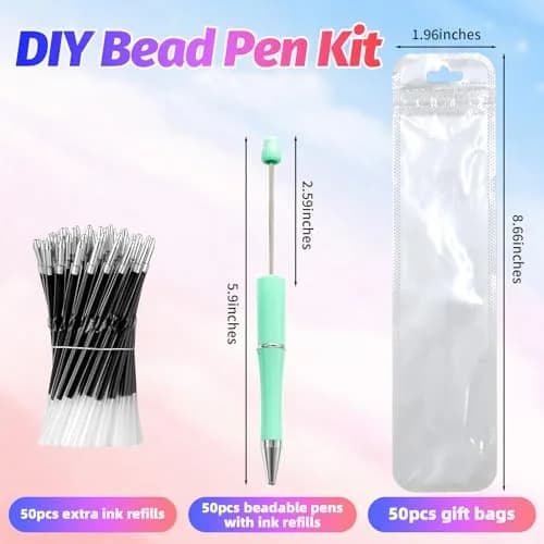 DASTTUIS Beadable Pens Kit 150 Pieces | Creative DIY Craft Set for Students & Teachers thumbnail 2