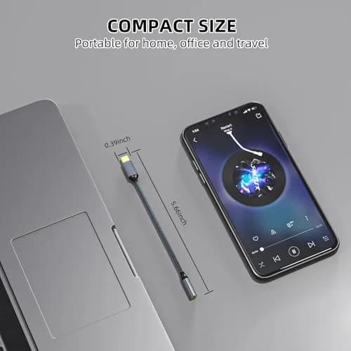 TIPSEAN USB C to 3.5mm Audio Adapter | High-Definition DAC, Durable Build, Compact Design thumbnail 5