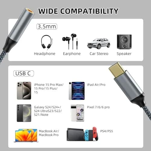 TIPSEAN USB C to 3.5mm Audio Adapter | High-Definition DAC, Durable Build, Compact Design thumbnail 6