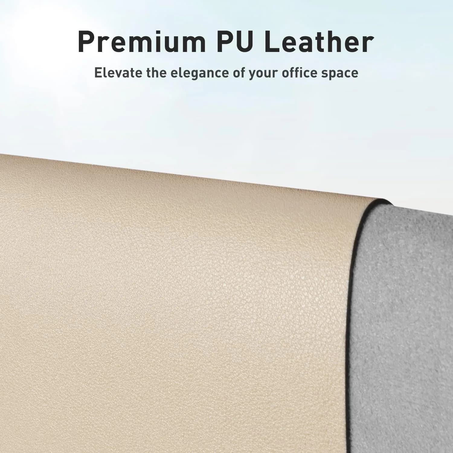 Aothia PU Leather Desk Pad Protector, Large Mouse Pad, Non-Slip PU Leather Desk Blotter, Laptop Desk Pad, Waterproof Desk Writing Pad for Office and Home (48"x17", Beige) - view 2
