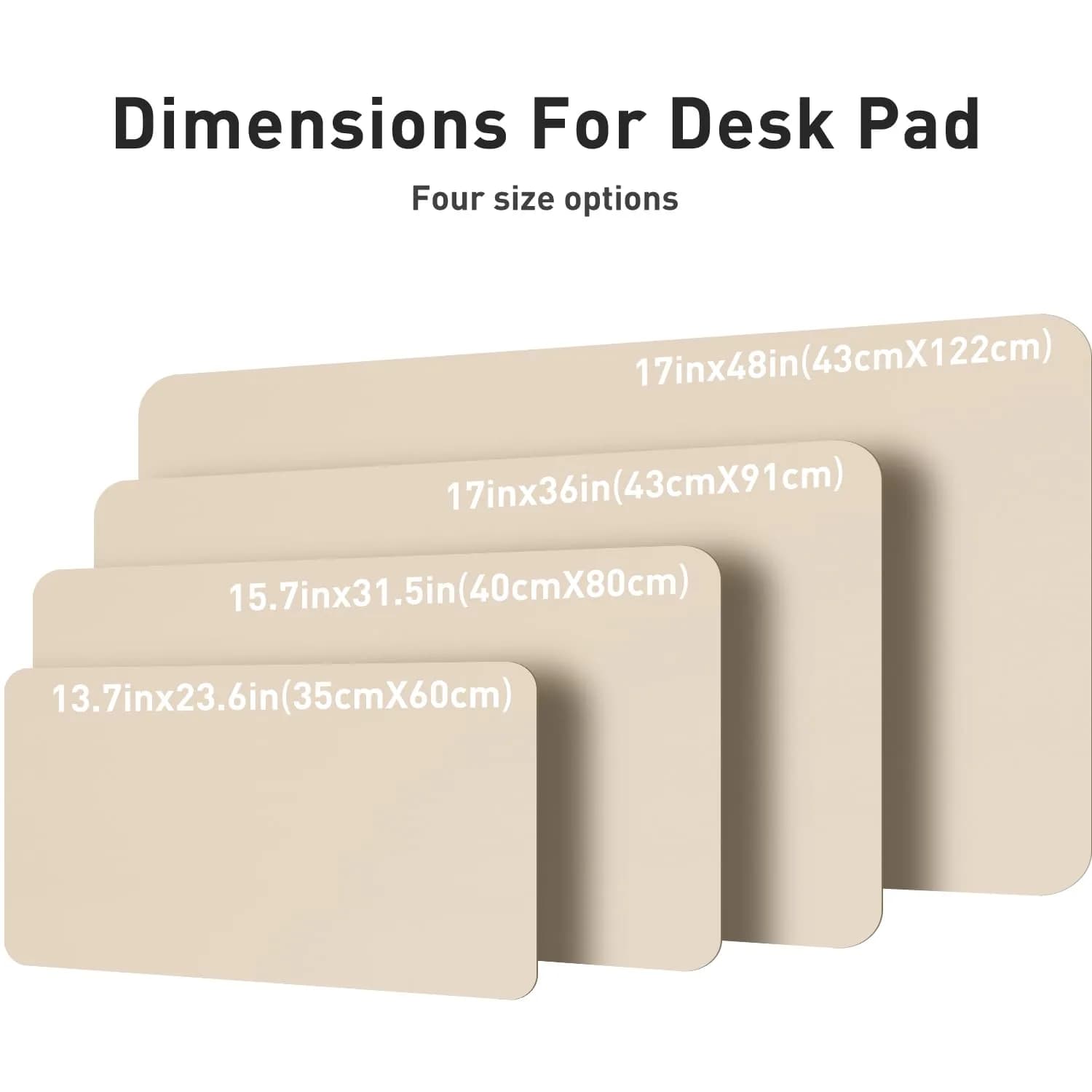 Aothia PU Leather Desk Pad Protector, Large Mouse Pad, Non-Slip PU Leather Desk Blotter, Laptop Desk Pad, Waterproof Desk Writing Pad for Office and Home (48"x17", Beige) - view 7