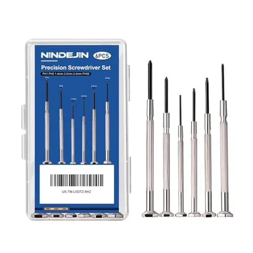 NINDEJIN 6PCS Precision Screwdriver Set, Flathead & Phillips, Chrome Vanadium Steel, Micro & Standard Sizes thumbnail 1