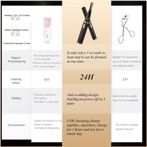 MGKO Heated Eyelash Curler M-xz2 Black | Natural Curling 24 Hours Long Lasting thumbnail 2