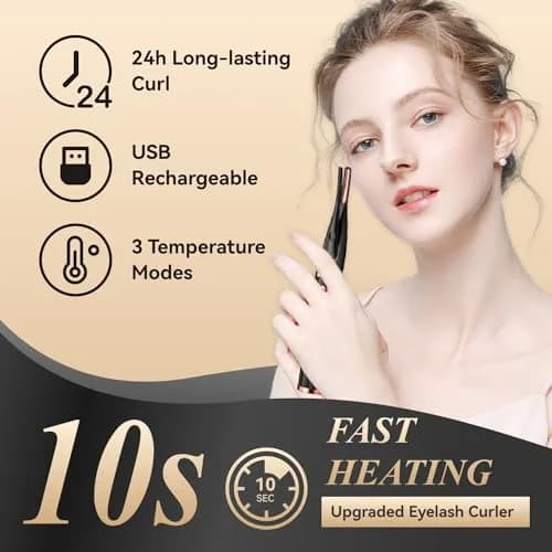 MGKO Heated Eyelash Curler M-xz2 Black | Natural Curling 24 Hours Long Lasting thumbnail 3