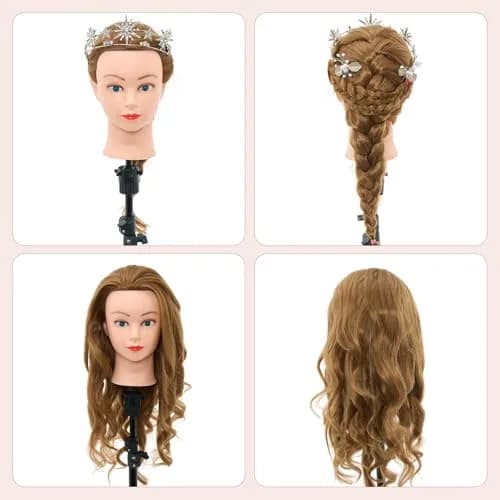Neverland Beauty & Health 28Inch Real Hair Mannequin Head | Cosmetology Practice with Blonde Hair thumbnail 5