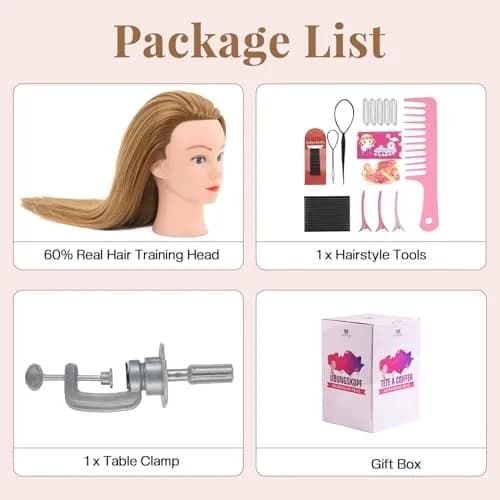 Neverland Beauty & Health 28Inch Real Hair Mannequin Head | Cosmetology Practice with Blonde Hair thumbnail 6