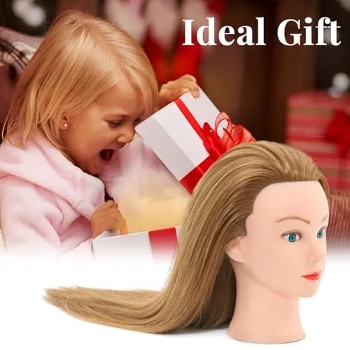Neverland Beauty & Health 28Inch Real Hair Mannequin Head | Cosmetology Practice with Blonde Hair thumbnail 7