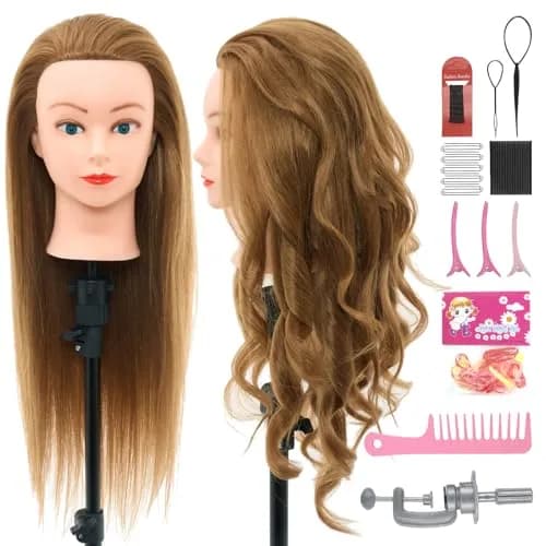 Neverland Beauty & Health 28Inch Real Hair Mannequin Head | Cosmetology Practice with Blonde Hair thumbnail 8