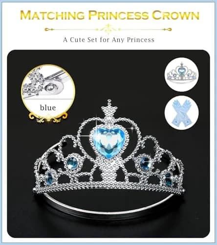 BIBUTY Princess Dress Up Accessories Princess Crown Tiara for Little Girls | Imaginative Play Set for Ages 3-6 thumbnail 4