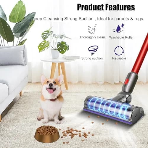 Vanclearidea Anti-Tangle Quick-Release Motorhead for Dyson V7-V15 Vacuum Cleaners | 0.8 kg (1.76 lb) thumbnail 3