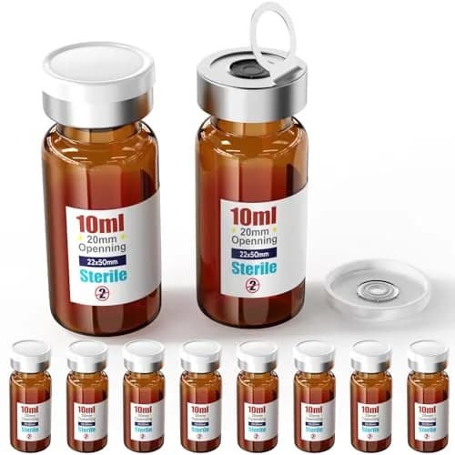 KSIITEKSLAB Borosilicate Glass Sample Vial 10mL Amber | Leakproof Sterile Lab Vial thumbnail 1