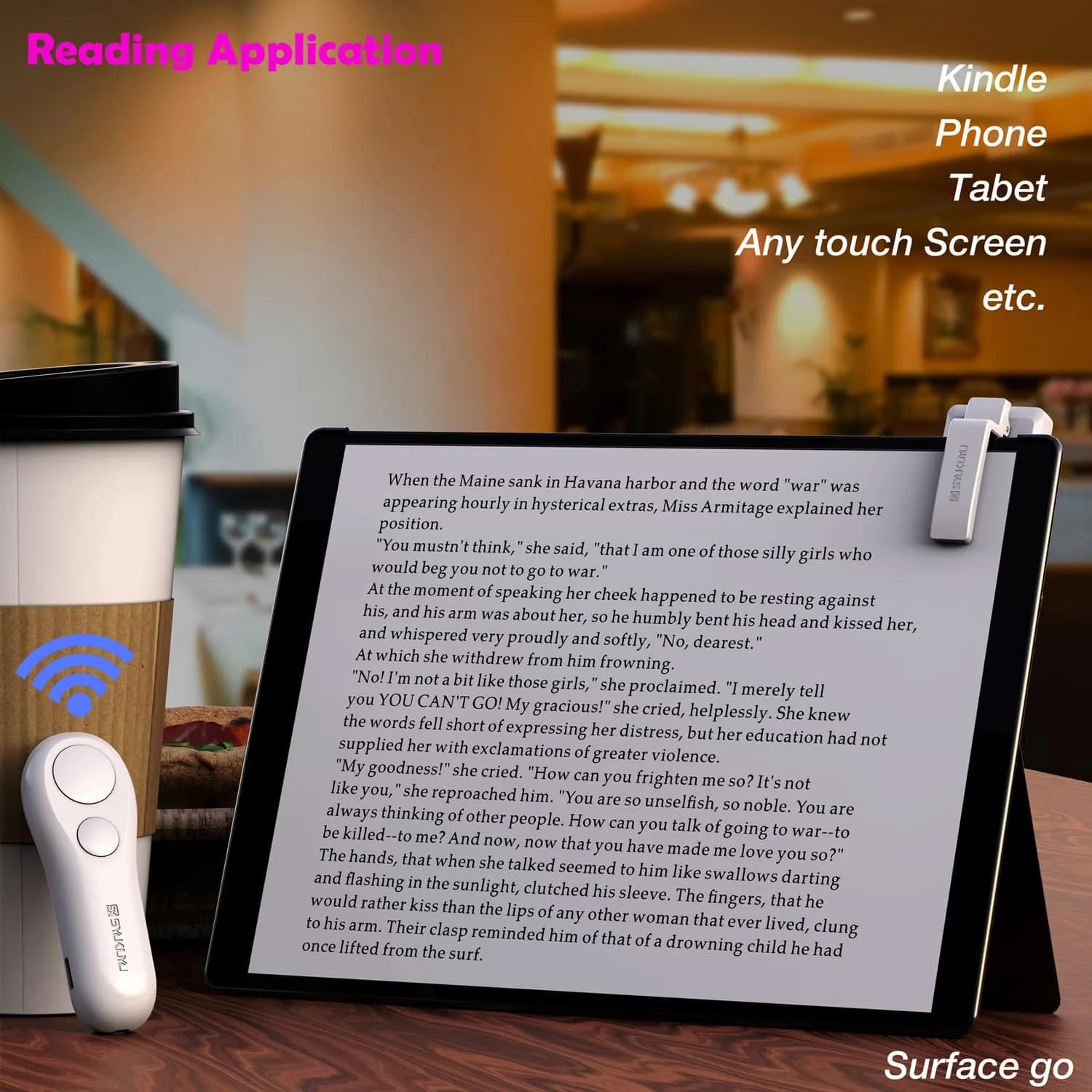 SK SYUKUYU RF Remote Control Page Turner for Kindle, iPad, Android Tablets, iPhone - White | Hands-Free Reading & Photo Capture - view 5