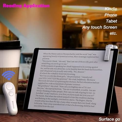 SK SYUKUYU RF Remote Control Page Turner for Kindle, iPad, Android Tablets, iPhone - White | Hands-Free Reading & Photo Capture thumbnail 5