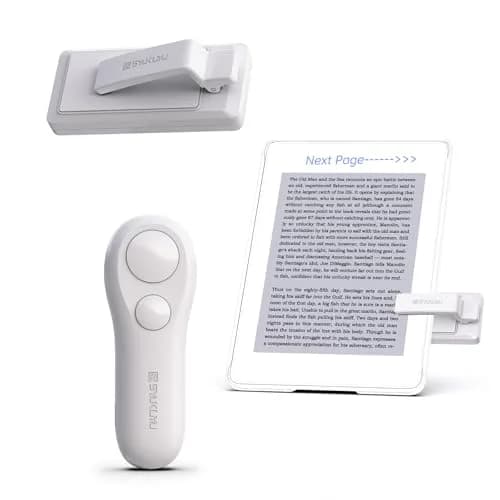 SK SYUKUYU RF Remote Control Page Turner for Kindle, iPad, Android Tablets, iPhone - White | Hands-Free Reading & Photo Capture thumbnail 1