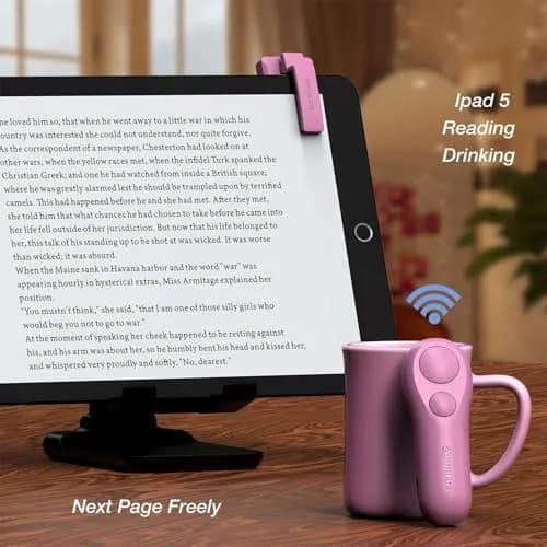 SK SYUKUYU RF Remote Page Turner for Kindle, iPad, Tablets & Phones | Pink, 30m Range thumbnail 6